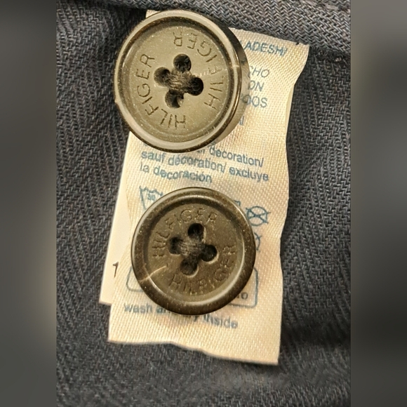 Tommy Hilfiger 12 Chino Pants High Waist Rise Straight Navy Blue Business Casual - Picture 7 of 8